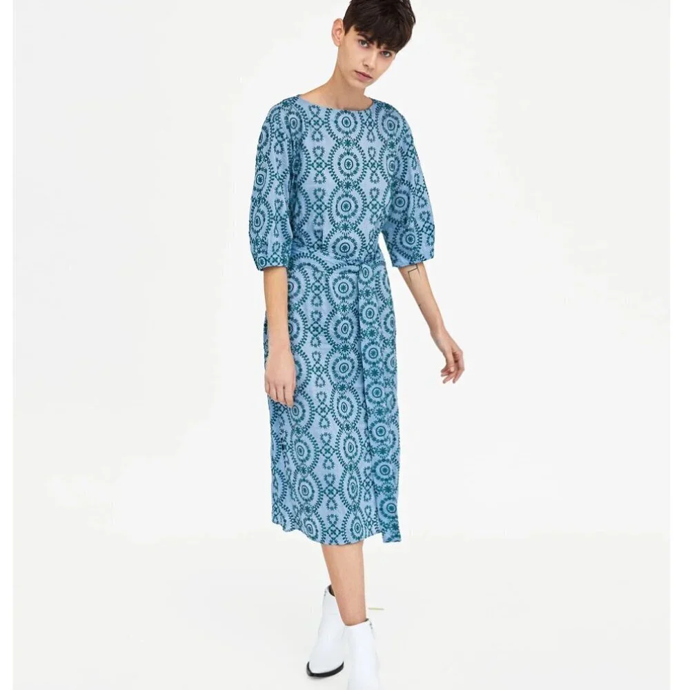 endless blu dresses Deep V-Neck Lace Tiered Dress Powder Blue Size:UK 18 DEC24 while the sleeveless design Navy Blue Tiered Cathedral